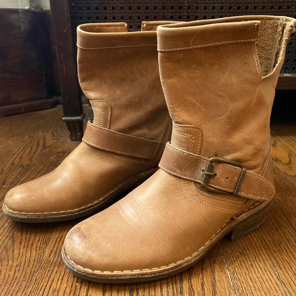 Vintage Genuine Leather Moto Boots - Picture 2 of 12